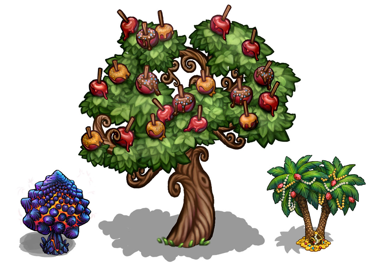 Fantasy Kingdoms 2d and 3D Trees